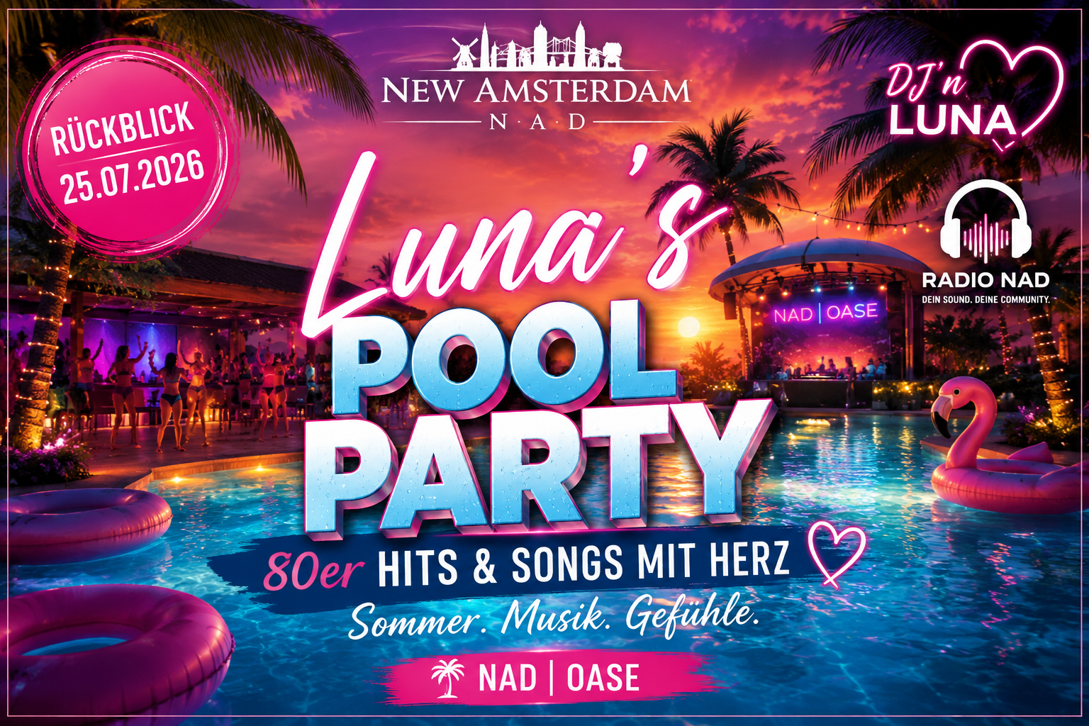 Rückblick Poolparty 25.07.2026 mit DJ'n Luna in der NADL | Oase